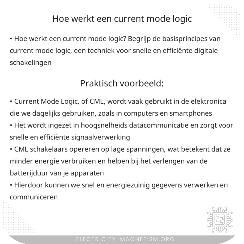 Hoe werkt een current mode logic?