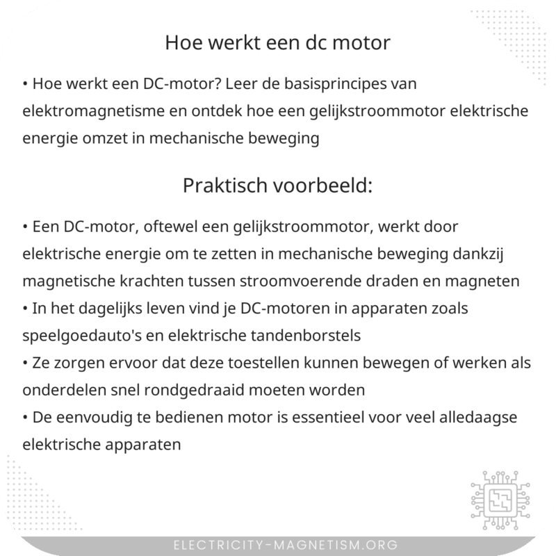 Hoe werkt een DC-motor?