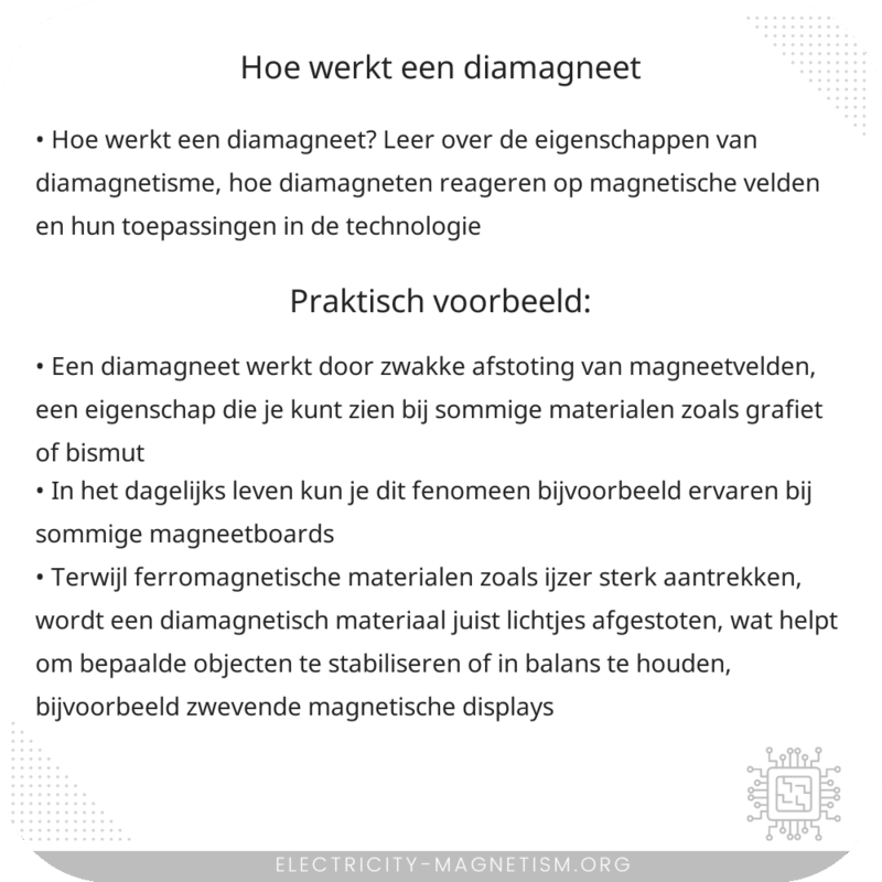 Hoe werkt een diamagneet?