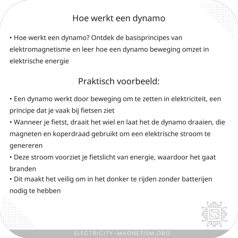 Hoe werkt een dynamo?