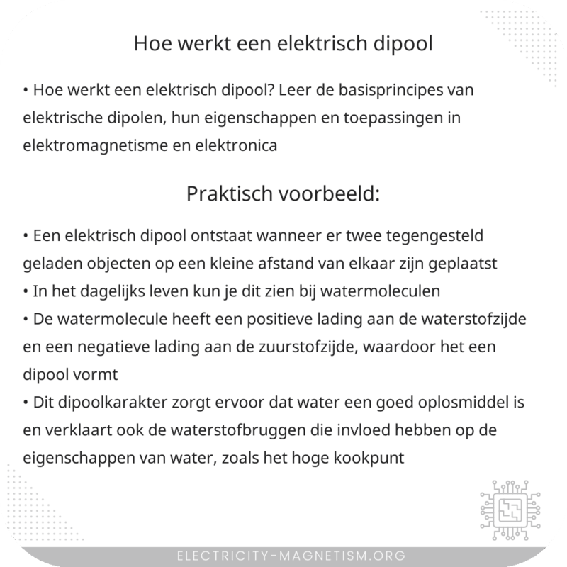 Hoe werkt een elektrisch dipool?