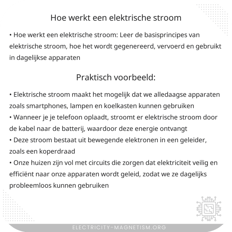 Hoe werkt een elektrische stroom?