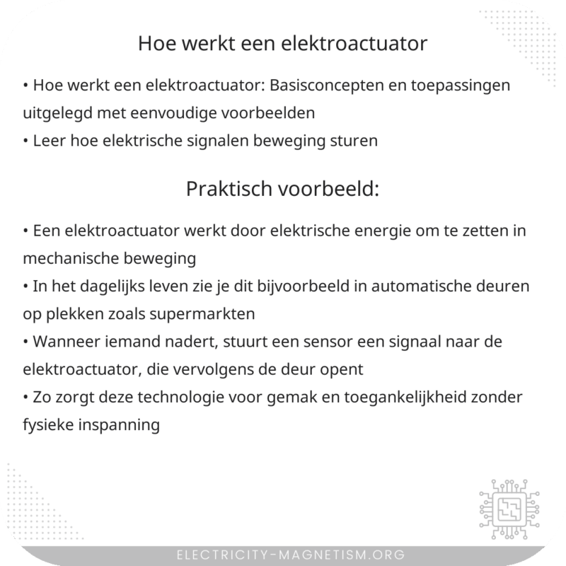 Hoe werkt een elektroactuator?