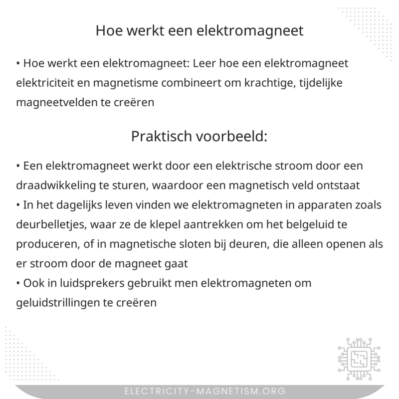 Hoe werkt een elektromagneet?
