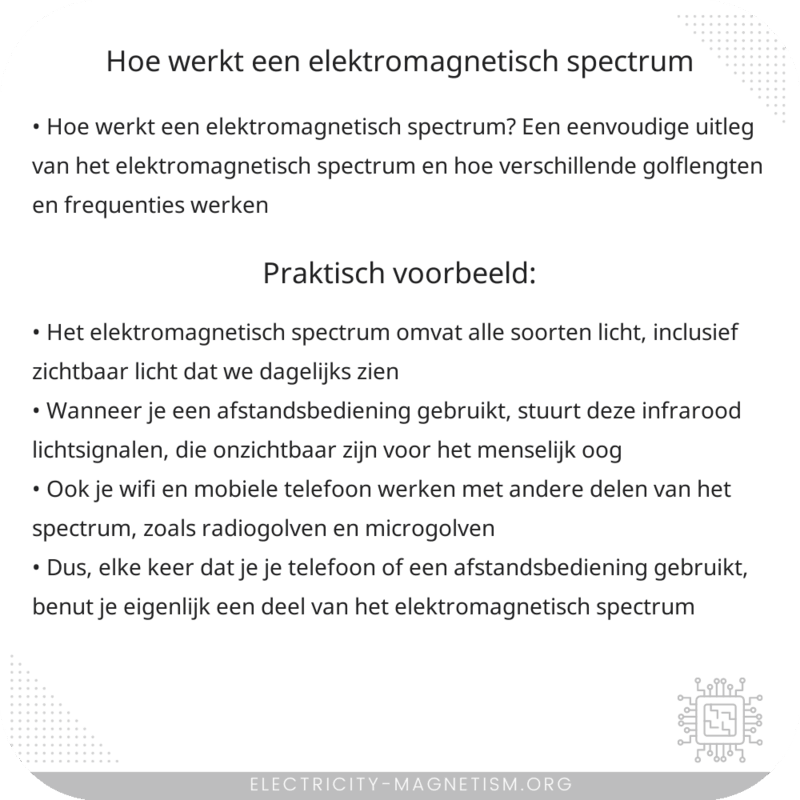 Hoe werkt een elektromagnetisch spectrum?