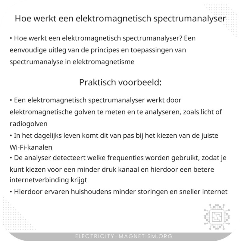 Hoe werkt een elektromagnetisch spectrumanalyser?