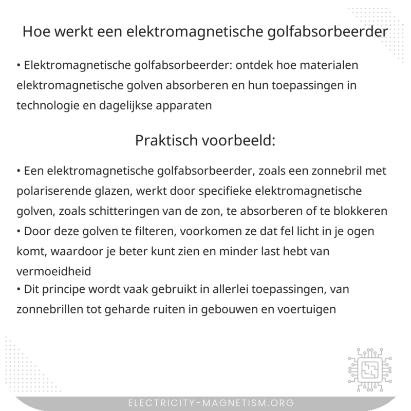 Hoe werkt een elektromagnetische golfabsorbeerder?