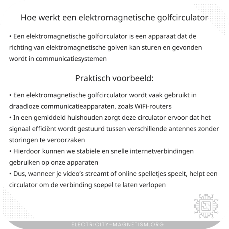 Hoe werkt een elektromagnetische golfcirculator?