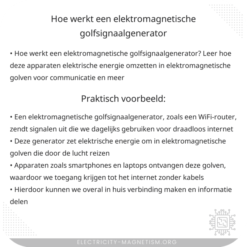Hoe werkt een elektromagnetische golfsignaalgenerator?