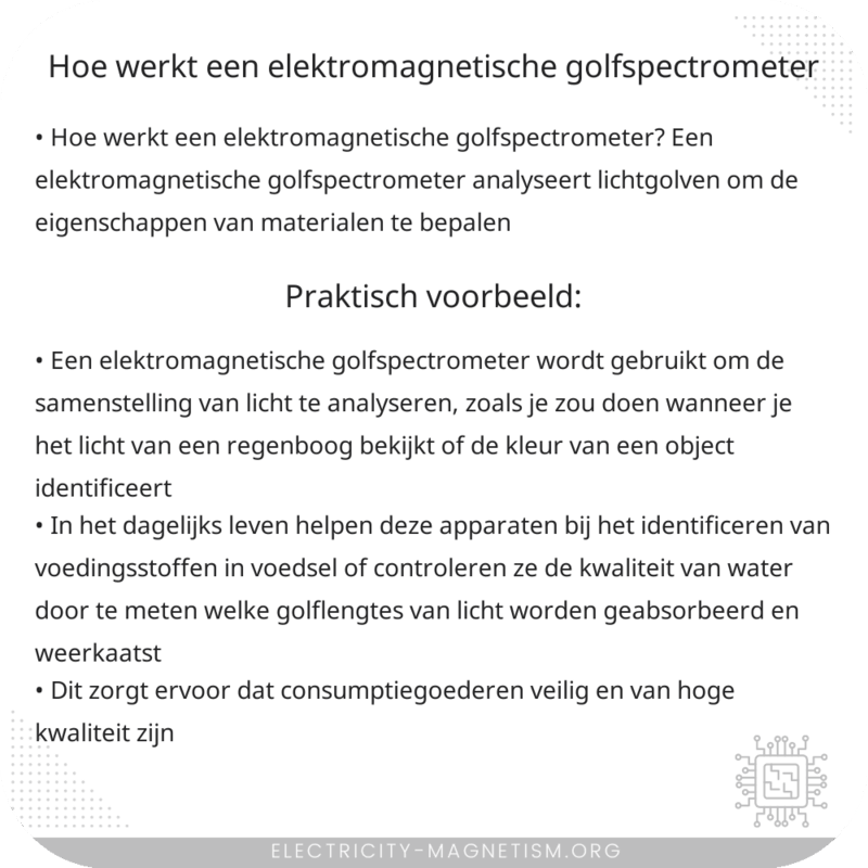 Hoe werkt een elektromagnetische golfspectrometer?