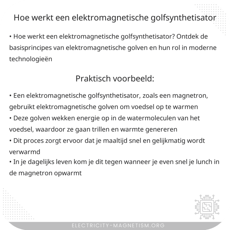 Hoe werkt een elektromagnetische golfsynthetisator?
