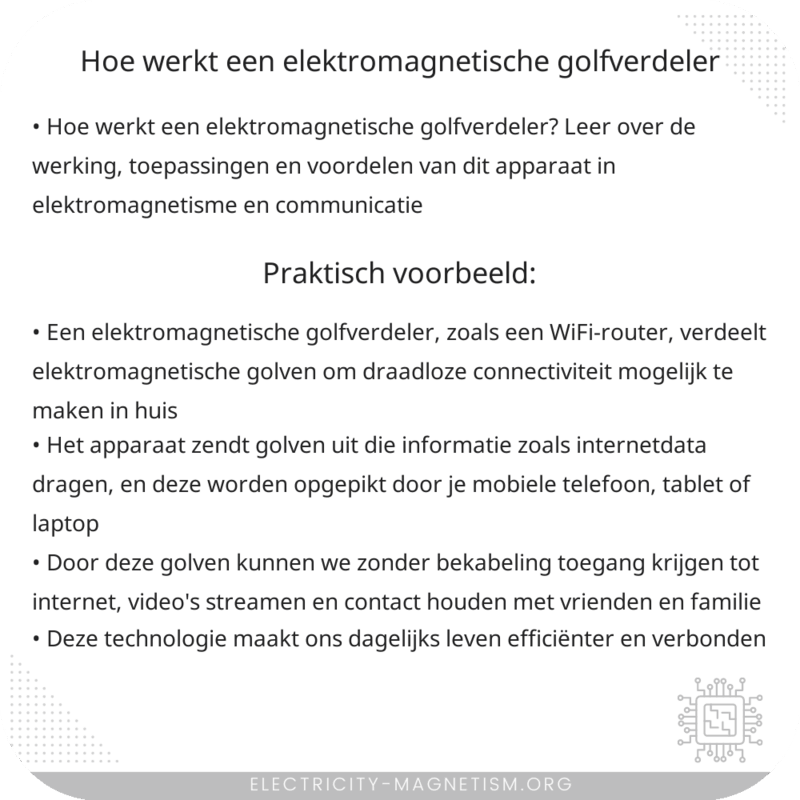 Hoe werkt een elektromagnetische golfverdeler?