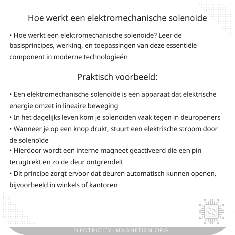 Hoe werkt een elektromechanische solenoïde?