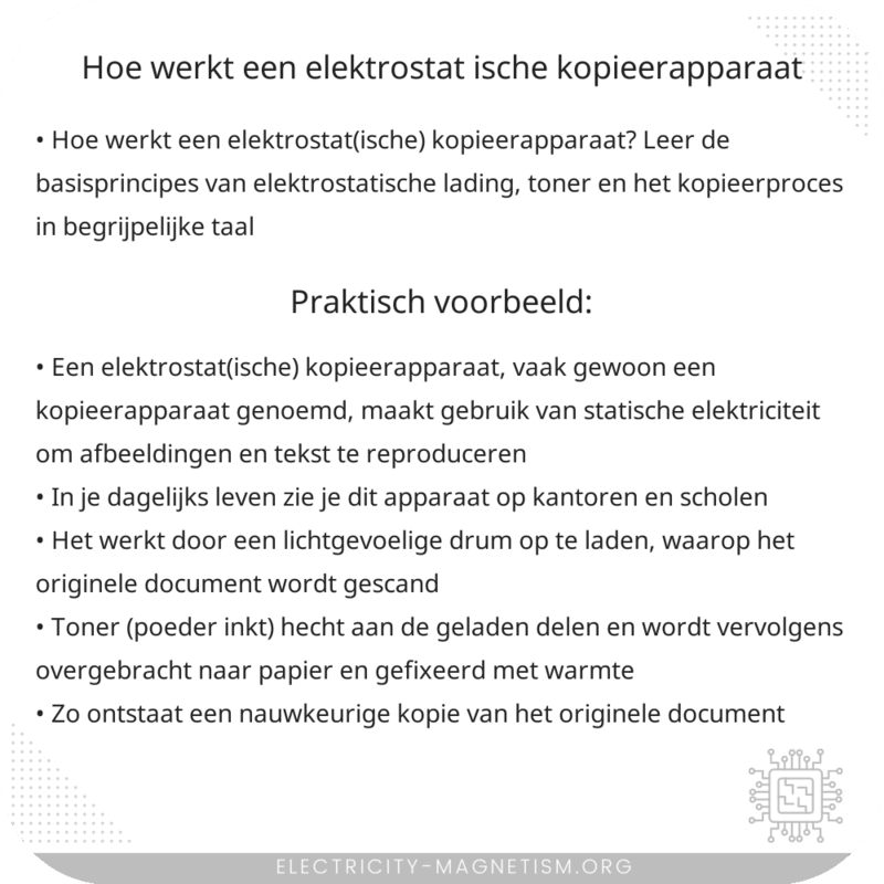 Hoe werkt een elektrostat(ische) kopieerapparaat?