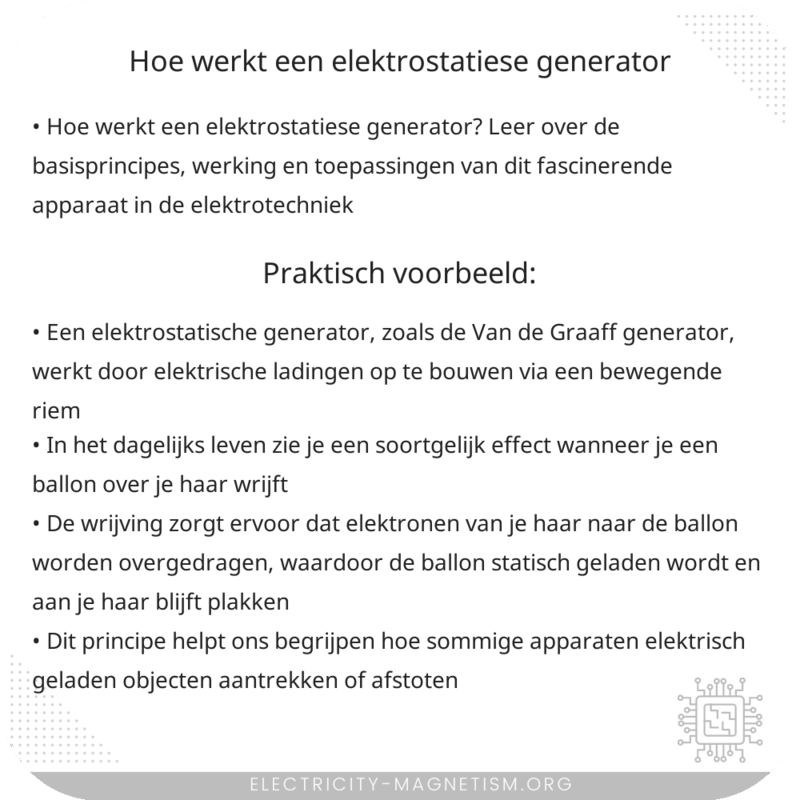 Hoe werkt een elektrostatiese generator?