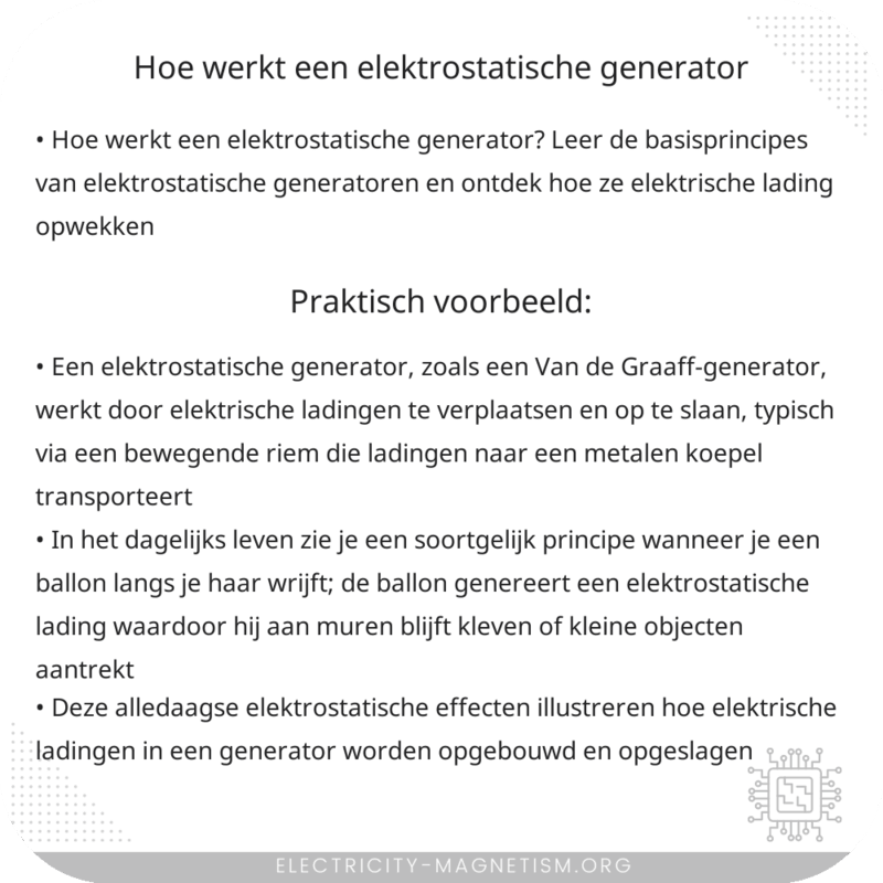Hoe werkt een elektrostatische generator?