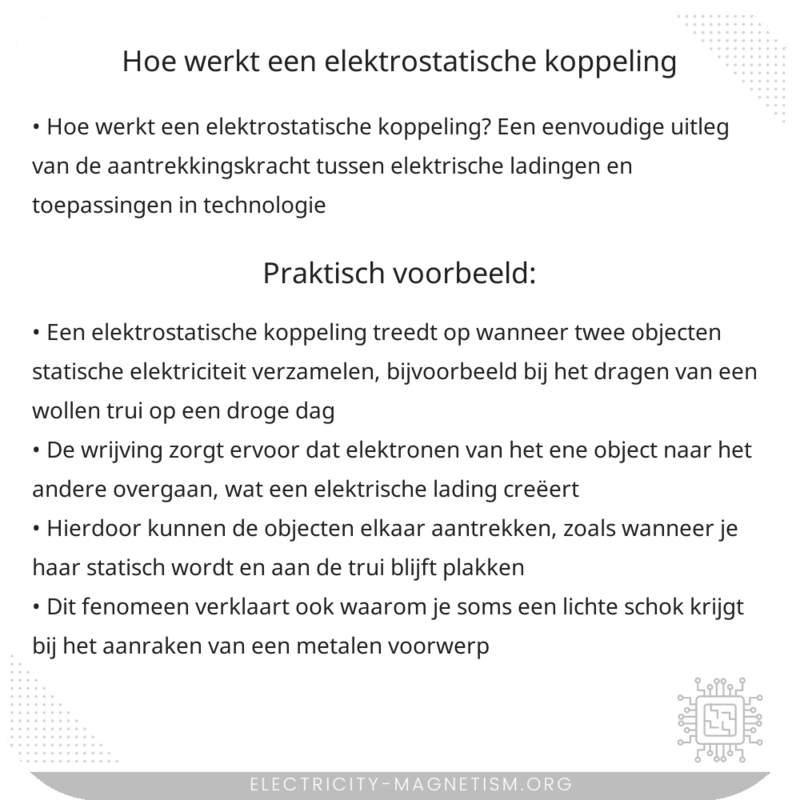 Hoe werkt een elektrostatische koppeling?