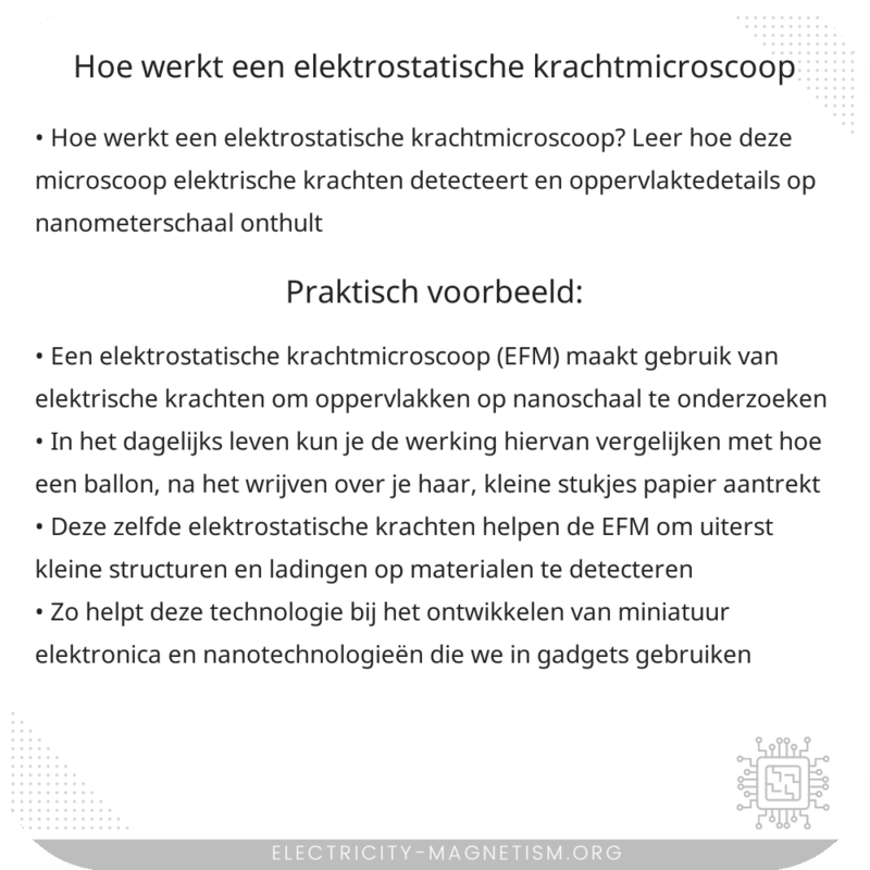 Hoe werkt een elektrostatische krachtmicroscoop?