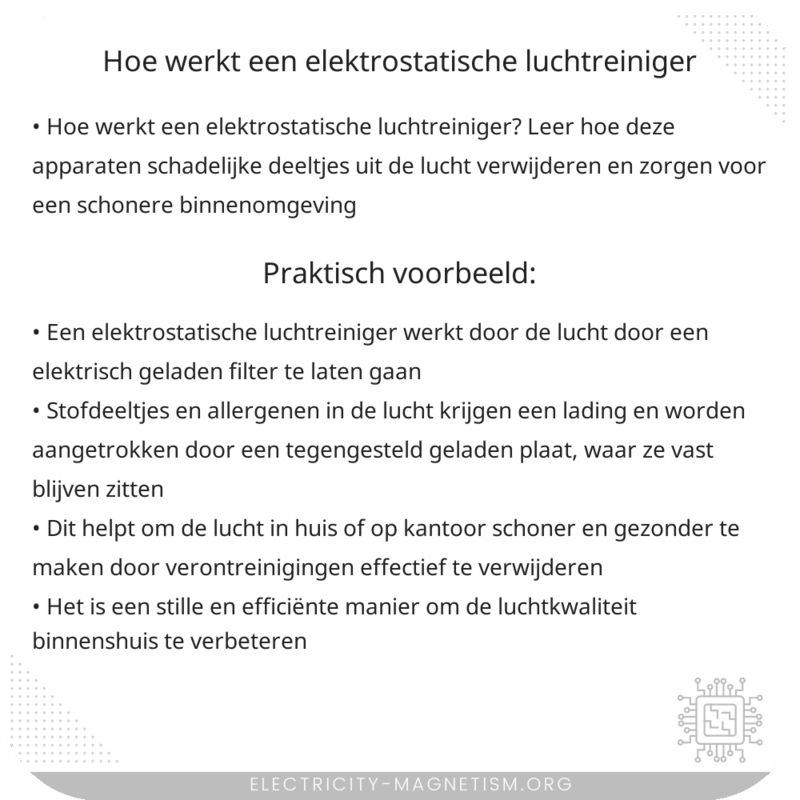 Hoe werkt een elektrostatische luchtreiniger?