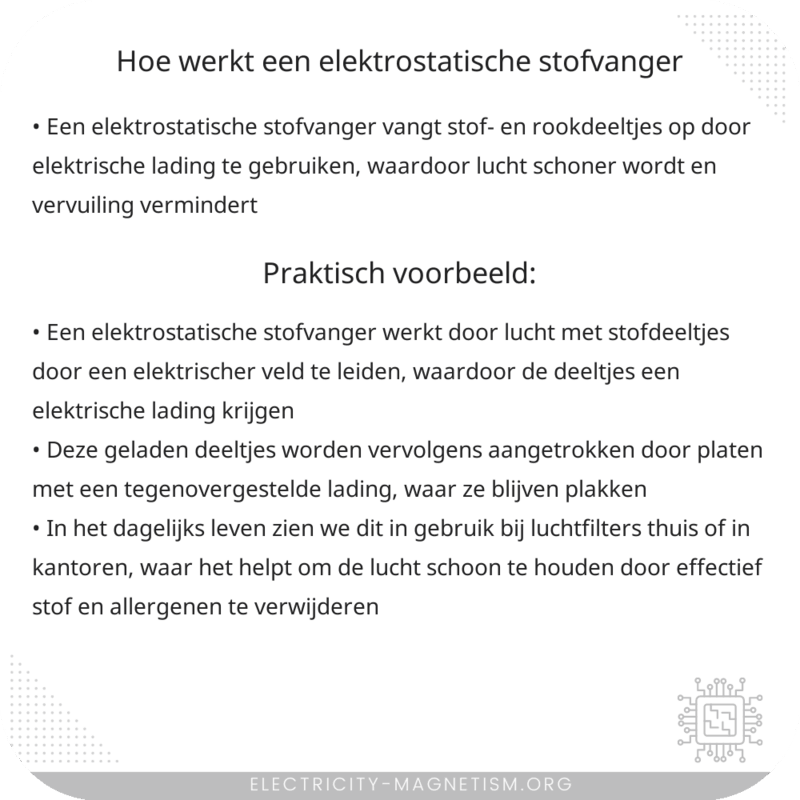 Hoe werkt een elektrostatische stofvanger?