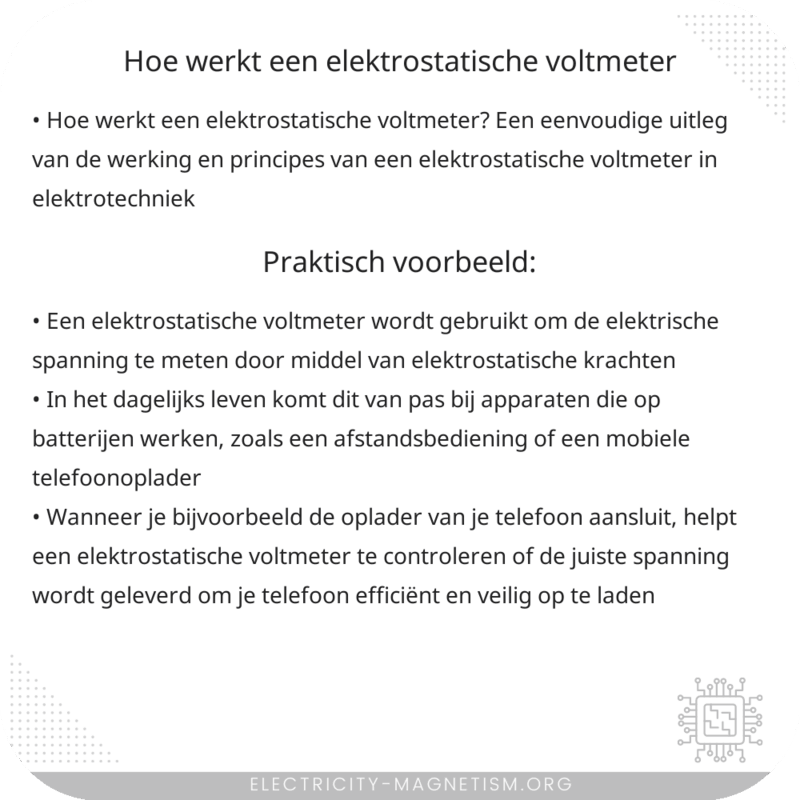 Hoe werkt een elektrostatische voltmeter?