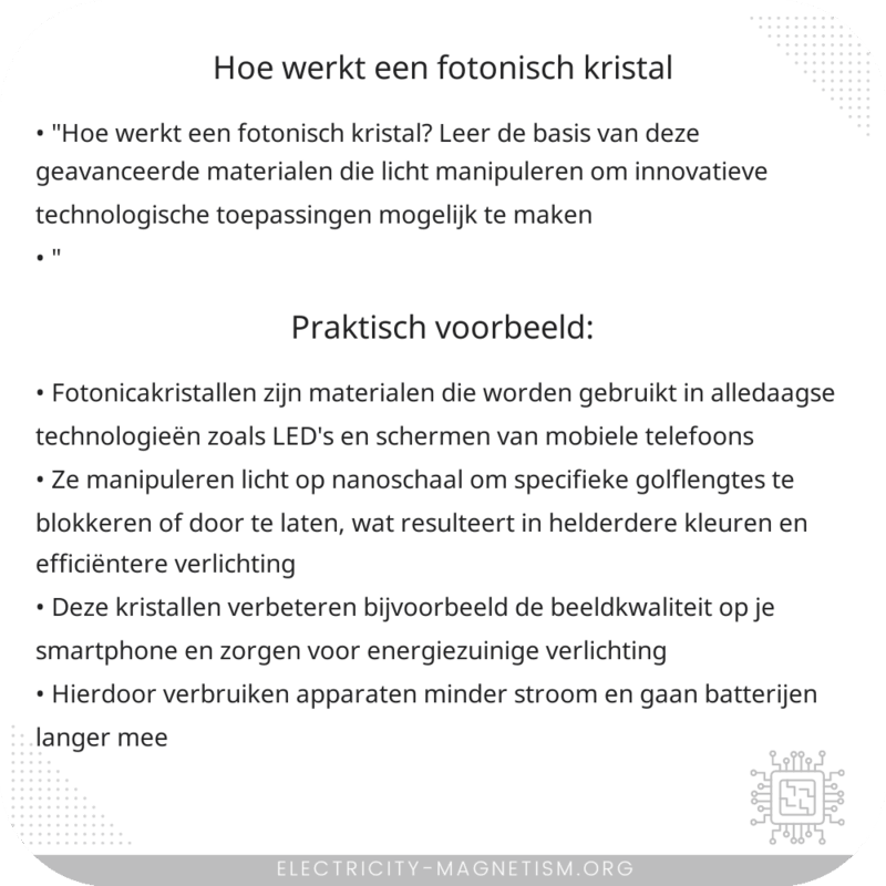 Hoe werkt een fotonisch kristal?
