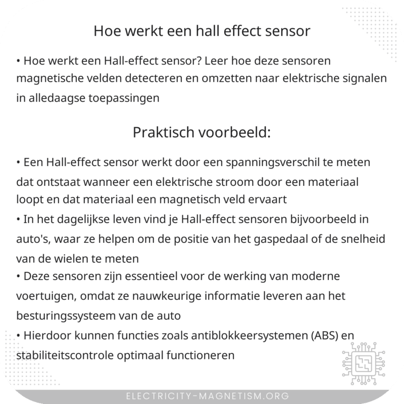 Hoe werkt een Hall-effect sensor?