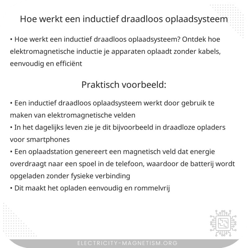 Hoe werkt een inductief draadloos oplaadsysteem?
