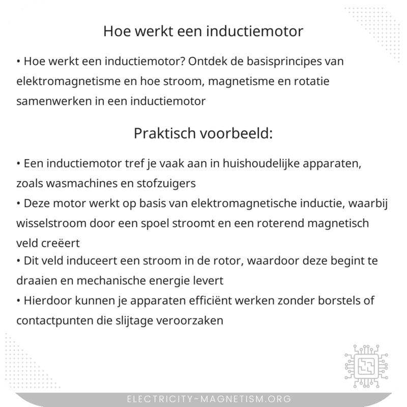 Hoe werkt een inductiemotor?