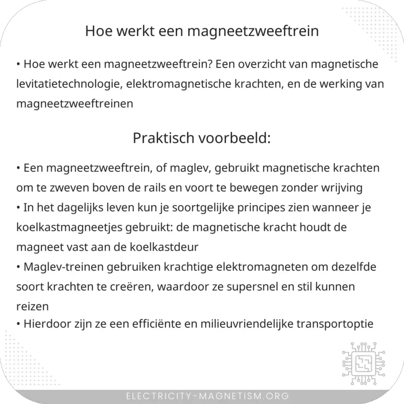 Hoe werkt een magneetzweeftrein?