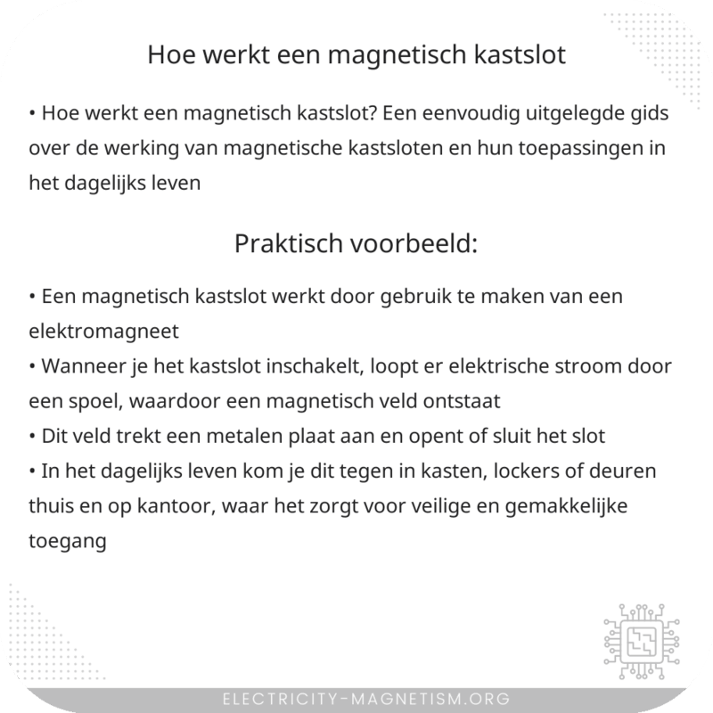 Hoe werkt een magnetisch kastslot?