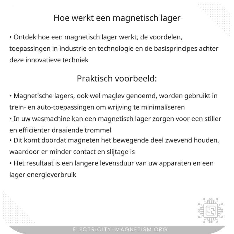 Hoe werkt een magnetisch lager?