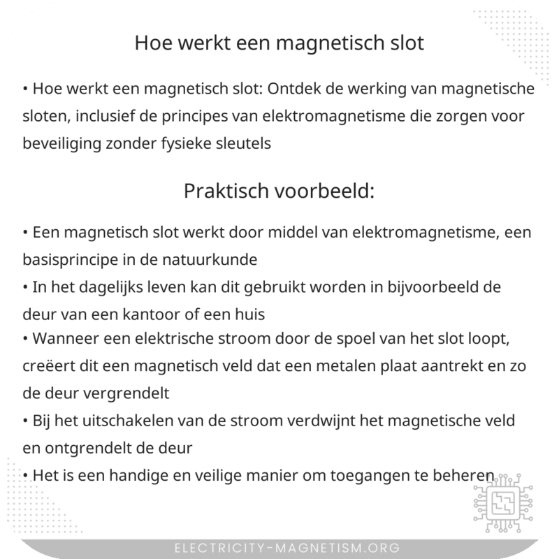 Hoe werkt een magnetisch slot?