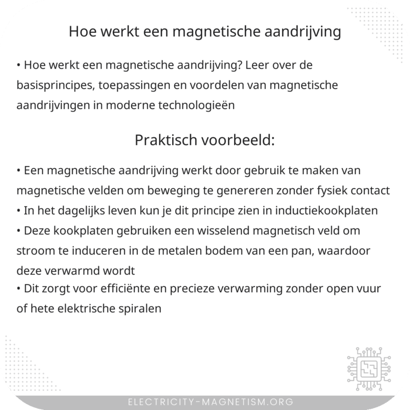 Hoe werkt een magnetische aandrijving?