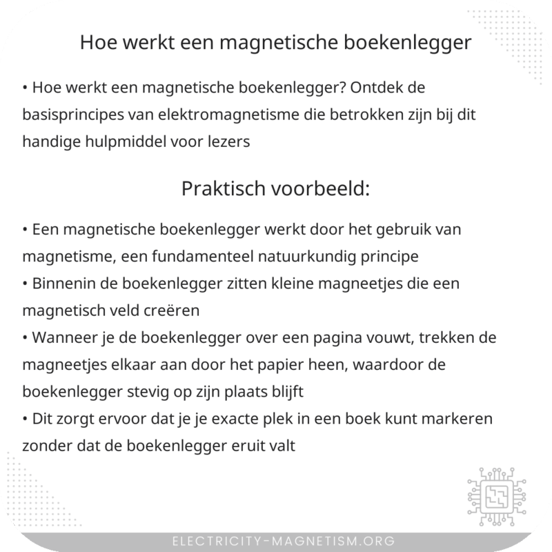 Hoe werkt een magnetische boekenlegger?