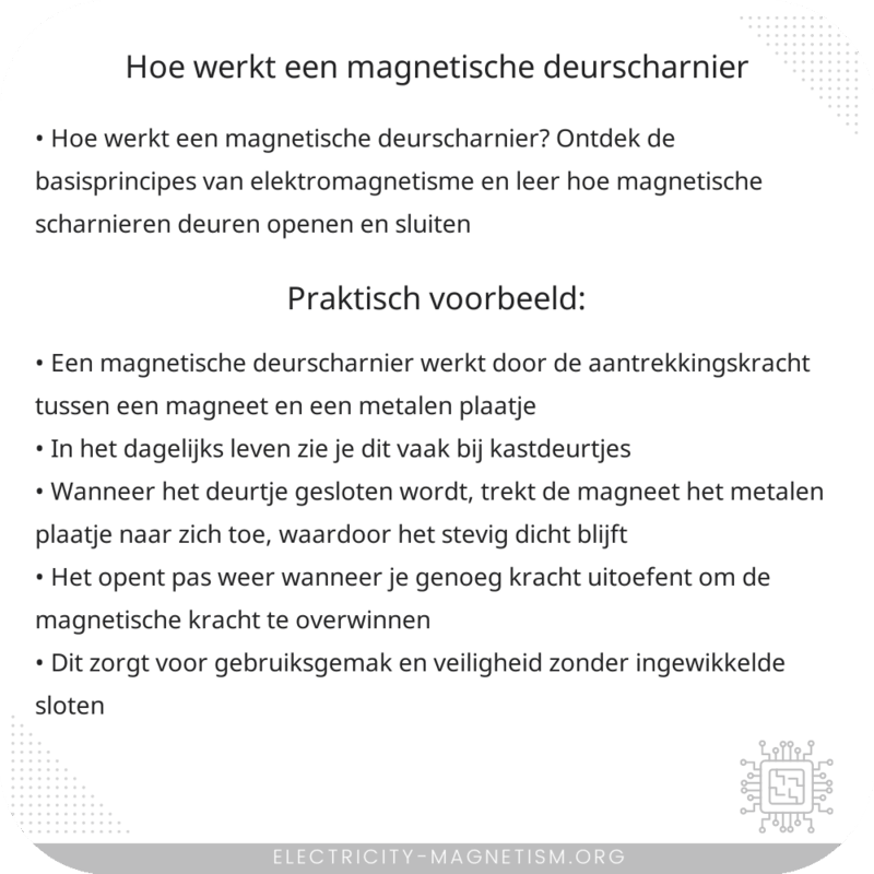 Hoe werkt een magnetische deurscharnier?