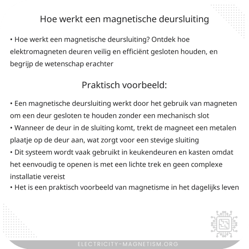 Hoe werkt een magnetische deursluiting?