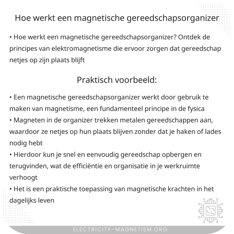 Hoe werkt een magnetische gereedschapsorganizer?
