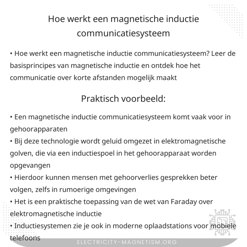 Hoe werkt een magnetische inductie communicatiesysteem?