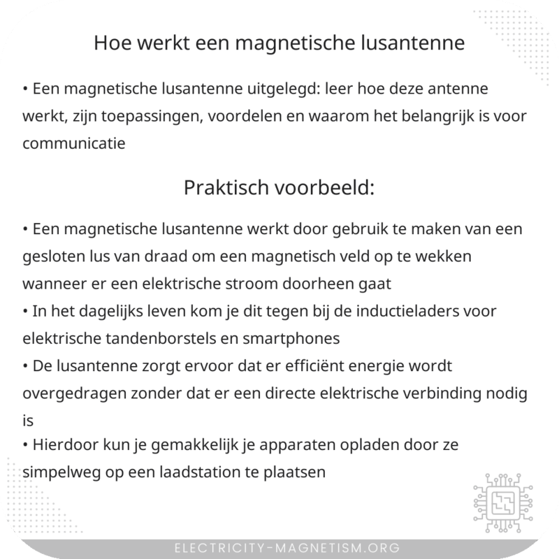 Hoe werkt een magnetische lusantenne?