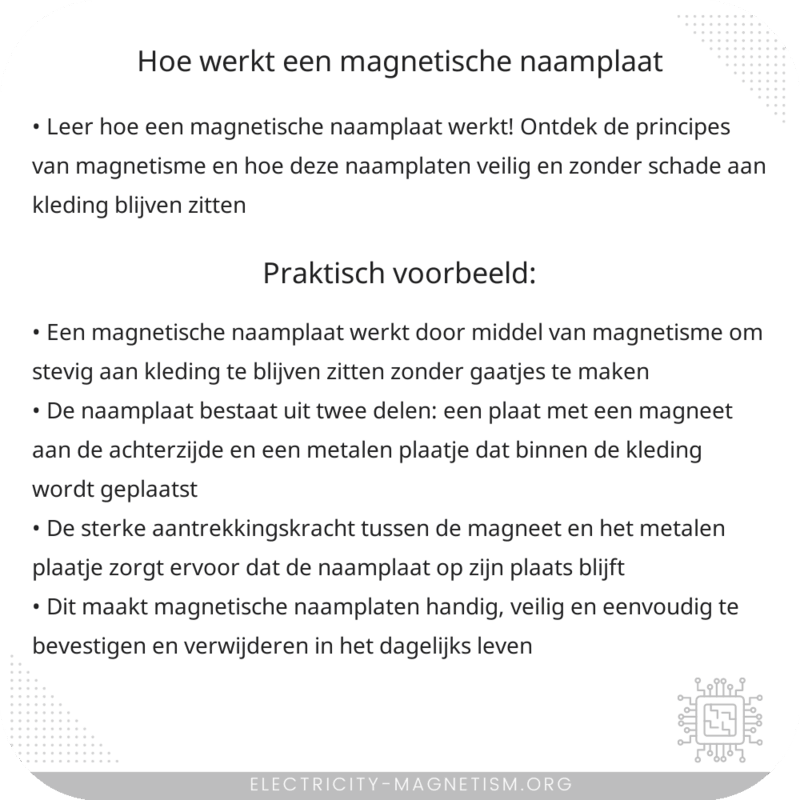 Hoe werkt een magnetische naamplaat?