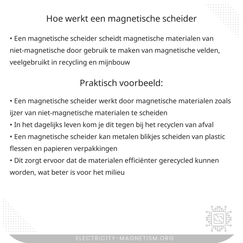 Hoe werkt een magnetische scheider?