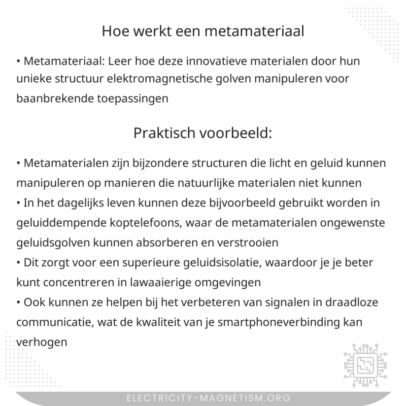 Hoe werkt een metamateriaal?