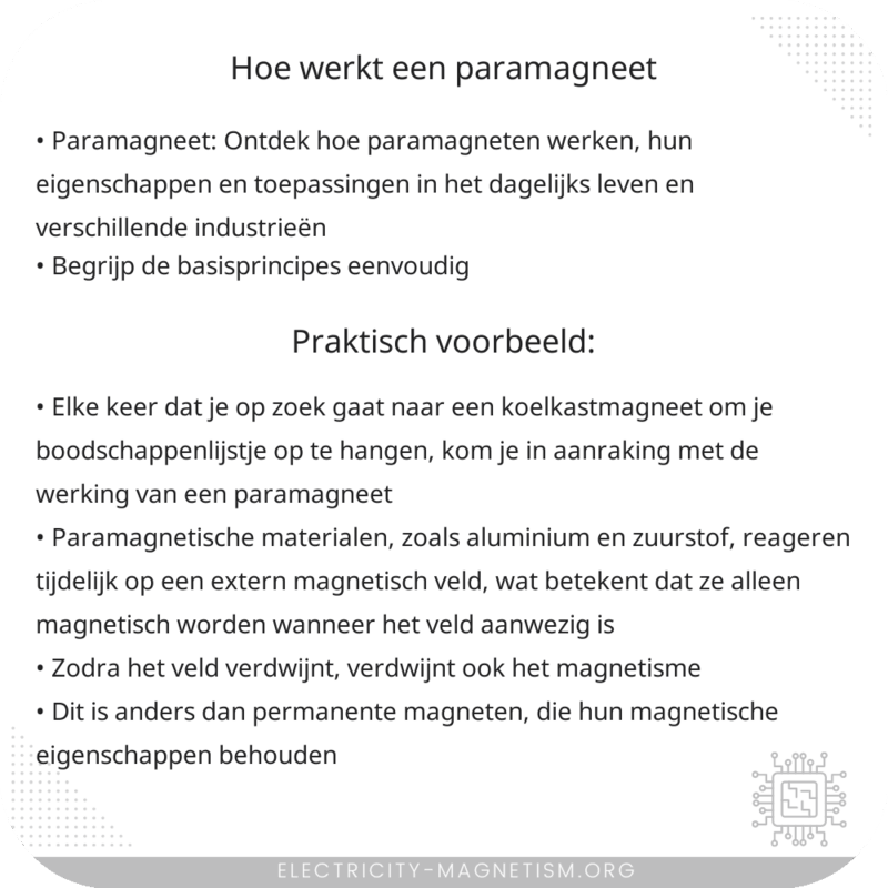 Hoe werkt een paramagneet?