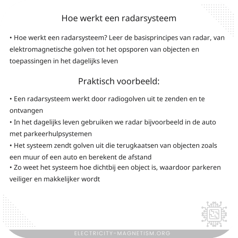 Hoe werkt een radarsysteem?