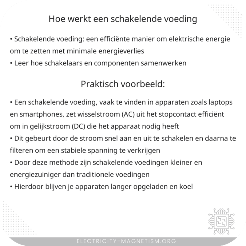 Hoe werkt een schakelende voeding?