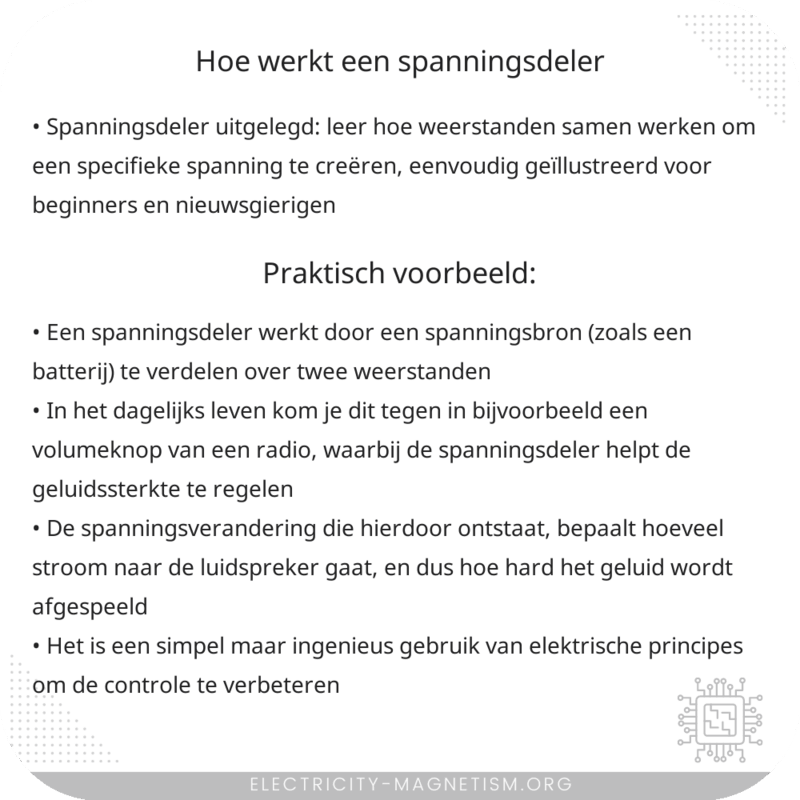 Hoe werkt een spanningsdeler?