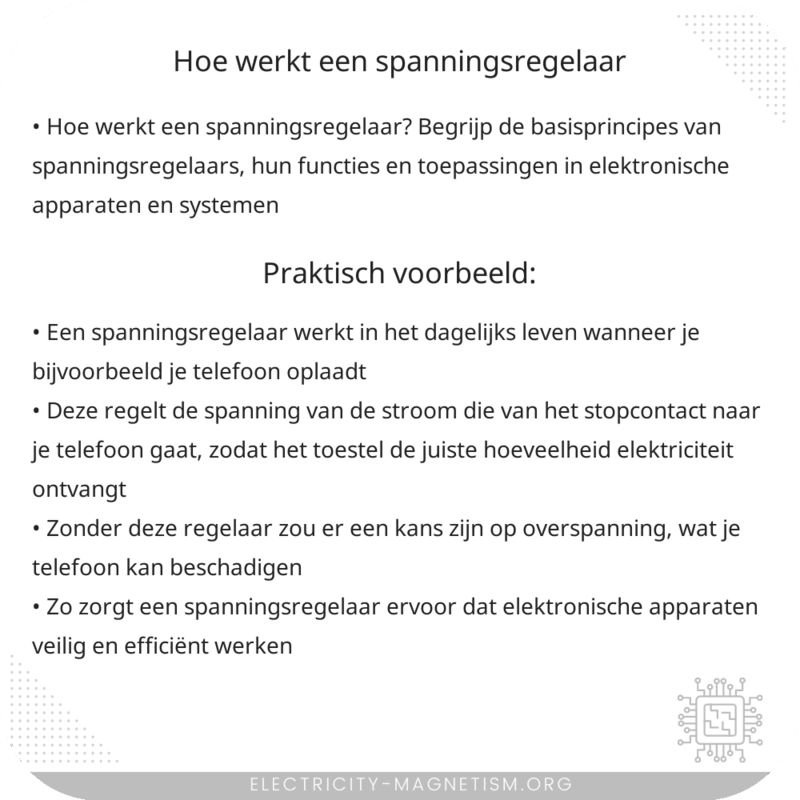 Hoe werkt een spanningsregelaar?