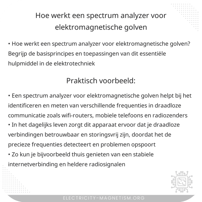 Hoe werkt een spectrum analyzer voor elektromagnetische golven?