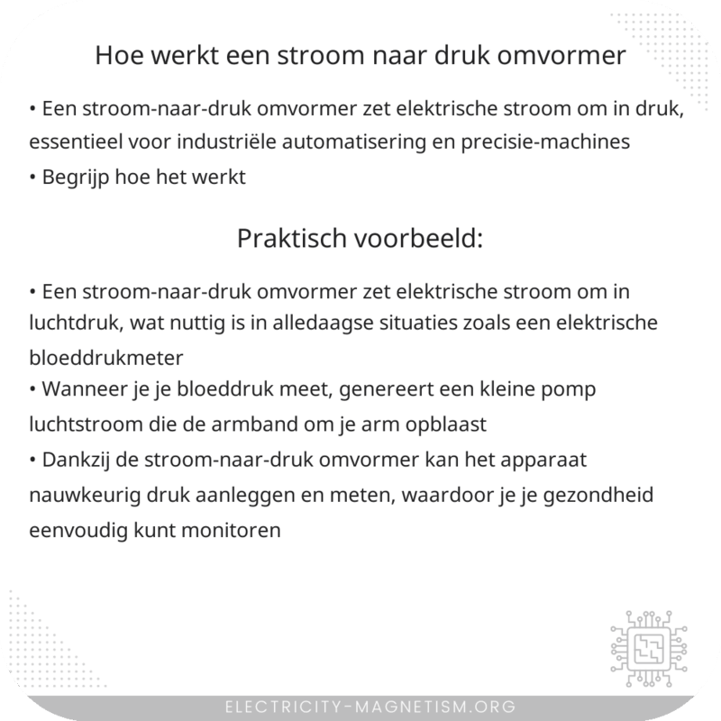 Hoe werkt een stroom-naar-druk omvormer?